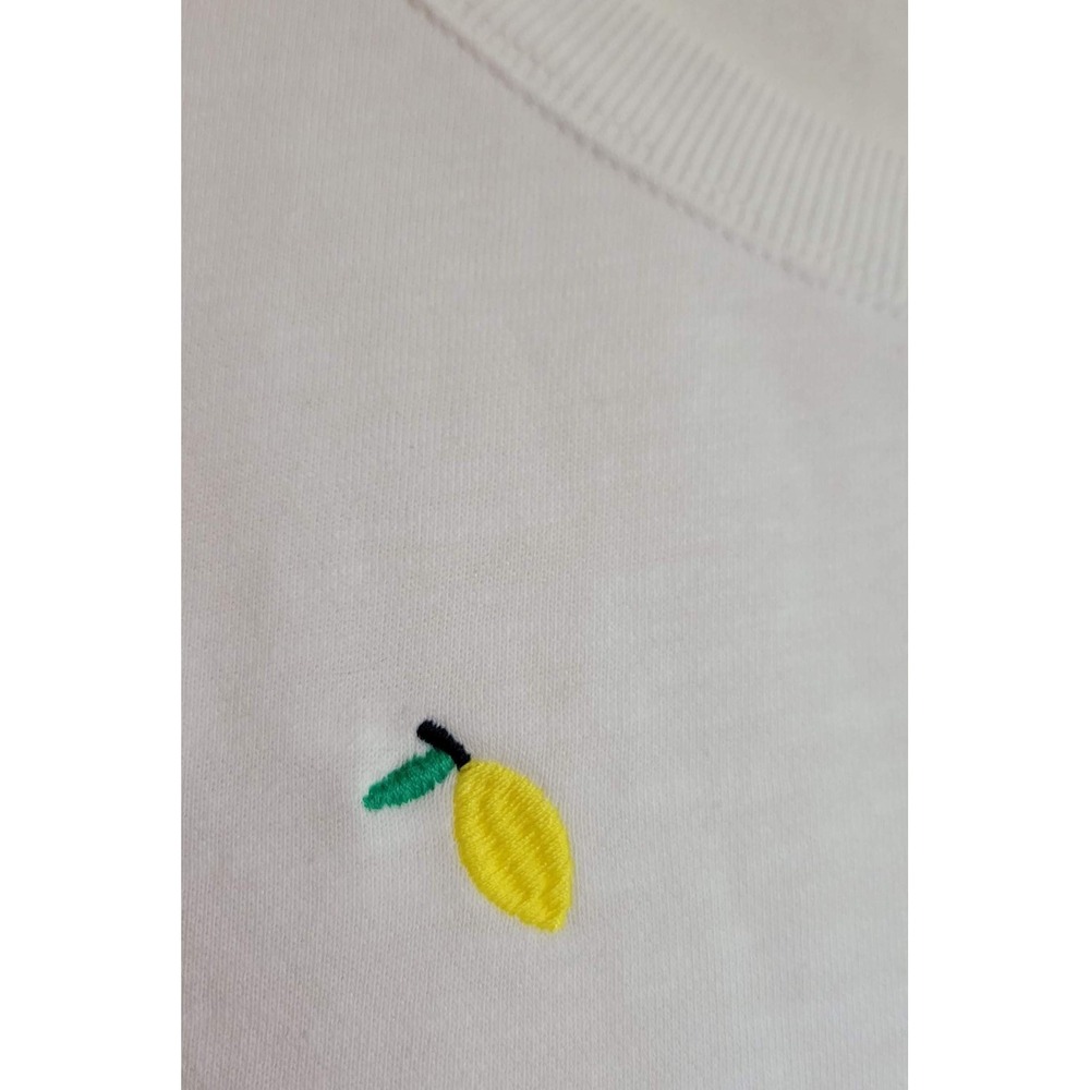 Talbots Embroidered Lemon White Crewneck - Picture 7 of 7